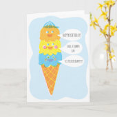 Carte de voeux triple de crème glacée de garçon de (Fleur jaune)