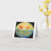 Carte de voeux 'Trois Fleurs Rouges' (Fleur jaune)