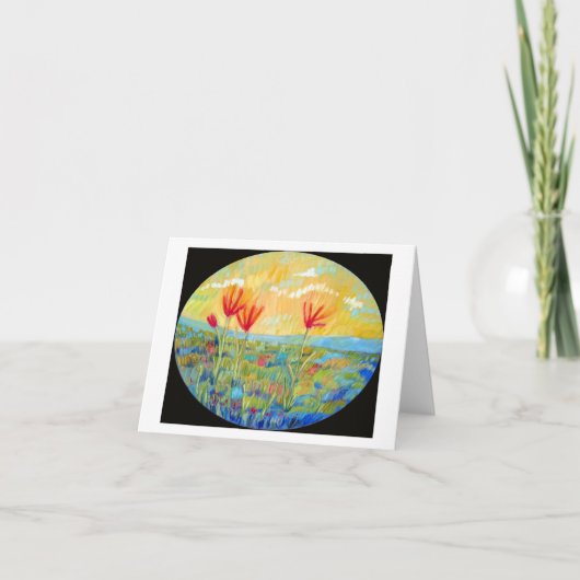 Carte de voeux 'Trois Fleurs Rouges' (Devant)