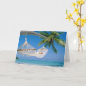 Carte de voeux Tropical Beach (Fleur jaune)