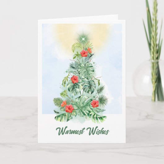 Carte de voeux Tropical Leaf Christmas Tree (Devant)