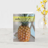 Carte de voeux Tropicale à l'ananas (Fleur jaune)
