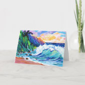 Carte de vœux tropicale de la côte Na Pali de Kaua (Devant)