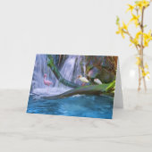 Carte de voeux tropicale de note ou de cascade (Fleur jaune)