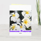 Carte de voeux tropicale Hawaiian Plumeria (Dos)