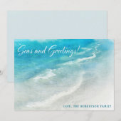 CARTE DE VOEUX TROPICALE | Noël Plage Côtière (Devant / Derrière)