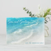 CARTE DE VOEUX TROPICALE | Noël Plage Côtière (Debout devant)
