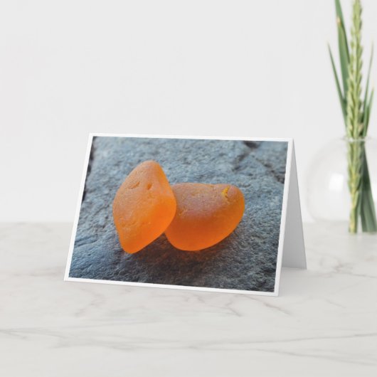 Carte de voeux True Orange Sea Glass Nuggets (Devant)