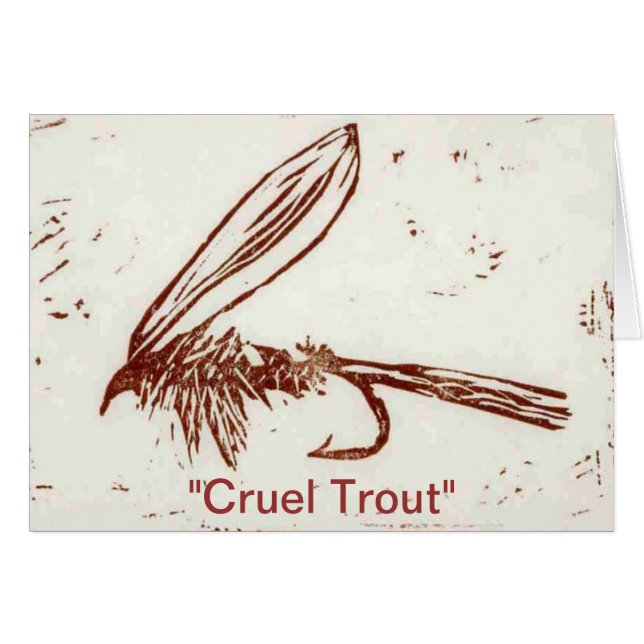 Carte de voeux "Truite brute" (Devant horizontal)