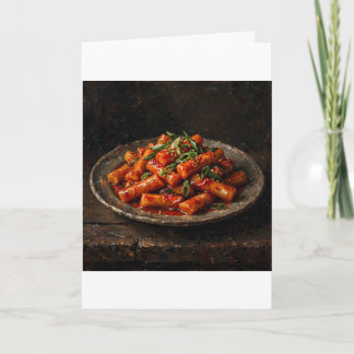 Carte de vœux Tteokbokki Gâteaux de Riz Épicés