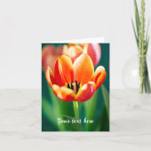 Carte de vœux Tulipe Orange (Devant)