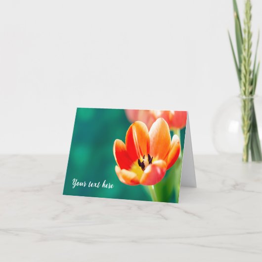 Carte de vœux Tulipe Orange Simple (Devant)