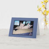 Carte de voeux Turc Angora Kittens (Fleur jaune)