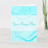 Carte de voeux Turquoise Fleurs & Fils (Devant)