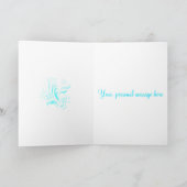 Carte de voeux Turquoise Fleurs & Fils (Intérieur)