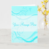 Carte de voeux Turquoise Fleurs & Fils (Fleur jaune)