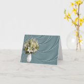 Carte de voeux turquoise liquide de note/de satin (Fleur jaune)