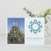 Carte de voeux Turquoise simple et moderne pour le (Debout devant)