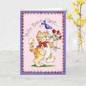 Carte de vœux - Tweet mignon (Fleur jaune)