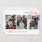 Carte de vœux typographique de vacances multi-phot (Devant)