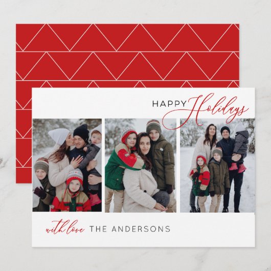 Carte de vœux typographique de vacances multi-phot (Devant / Derrière)