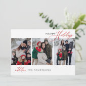 Carte de vœux typographique de vacances multi-phot (Debout devant)