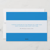 Carte de vœux Typography Happy Winter Blue Two Pho (Dos)