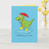 Carte de voeux TyRAINosaurus Rex T-rex Dinosaur (Fleur jaune)
