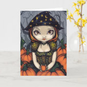 Carte de voeux "Un cadeau Citrouille" (Fleur jaune)