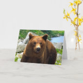 Carte de voeux "Un ours nommé Buddy" (Fleur jaune)