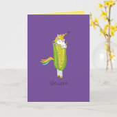 Carte de voeux Unicorn Funny Corn (Fleur jaune)