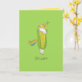 Carte de voeux Unicorn Funny Corn (Fleur jaune)