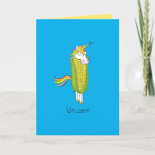 Carte de voeux Unicorn Funny Corn (Devant)
