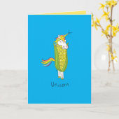 Carte de voeux Unicorn Funny Corn (Fleur jaune)