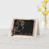 Carte de voeux Unicorn noir (Fleur jaune)