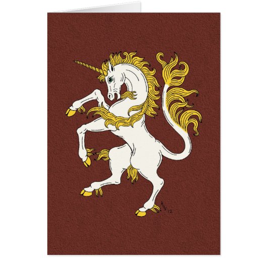 Carte de voeux Unicorn Rampant (Devant)