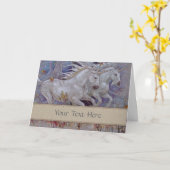 Carte de voeux - Unicornes (Fleur jaune)