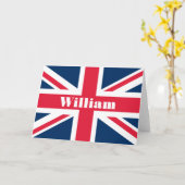 Carte de voeux Union Jack personnalisée (Fleur jaune)