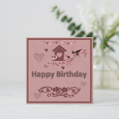 Carte de voeux unique Clipart Anniversaire Plat (Debout devant)