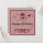 Carte de voeux unique Clipart Anniversaire Plat (Devant/Arrière en situation)