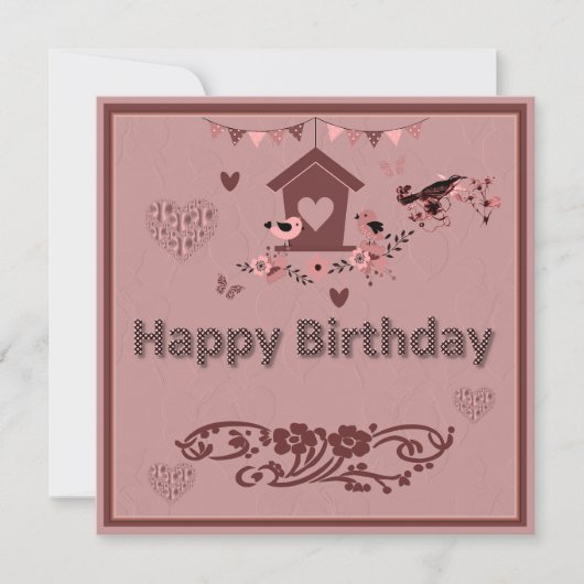 Carte de voeux unique Clipart Anniversaire Plat (Devant)
