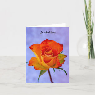 Carte de voeux unique orange et rose jaune