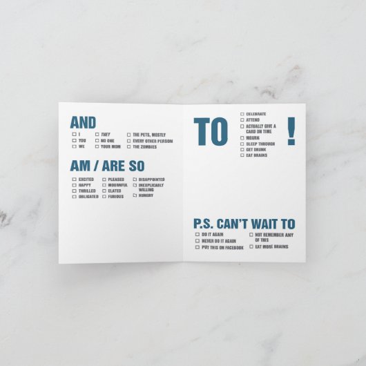 Carte de vœux universelle (Plus Zombies) (Intérieur)