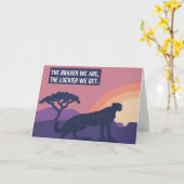 Carte de voeux Untamed Cheetah Luckier (Fleur jaune)