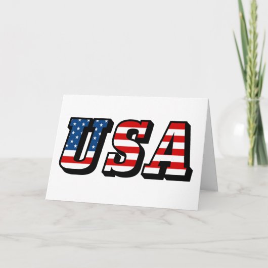 Carte de voeux USA Flag Text (Devant)