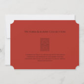 Carte de vœux V&A Red Peacock Frieze (Dos)