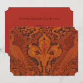 Carte de vœux V&A Red Peacock Frieze (Devant / Derrière)