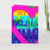 Carte de vœux V couleurs électriques J'aime toi (Dos)