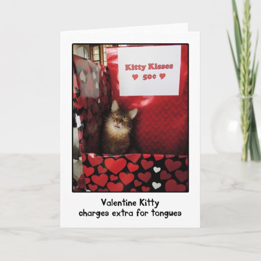 Carte de voeux Valentine Kitty Kissing Booth (Devant)