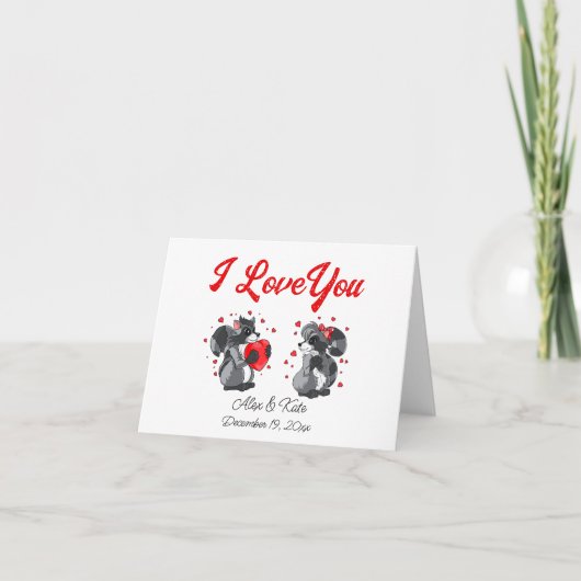 Carte de voeux Valentines Raccoon (Devant)
